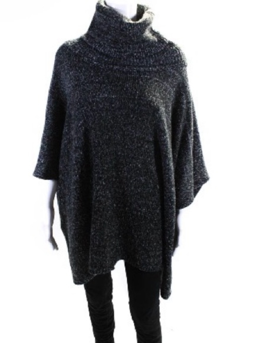 Michael Stars Charcoal Gray Cowl Neck Knit Poncho